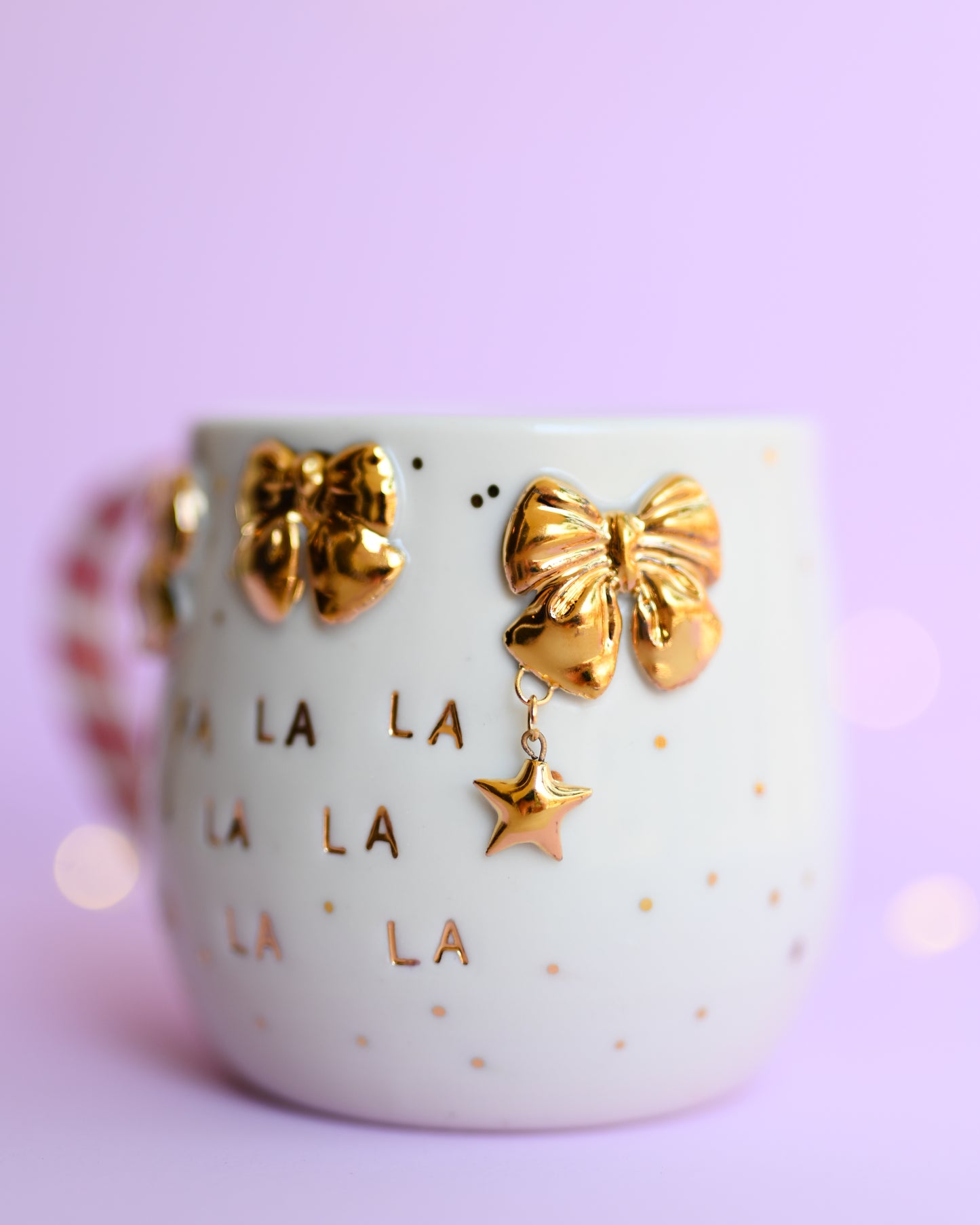 PRE-ORDER Fa La La Gold Bow Festive Mug