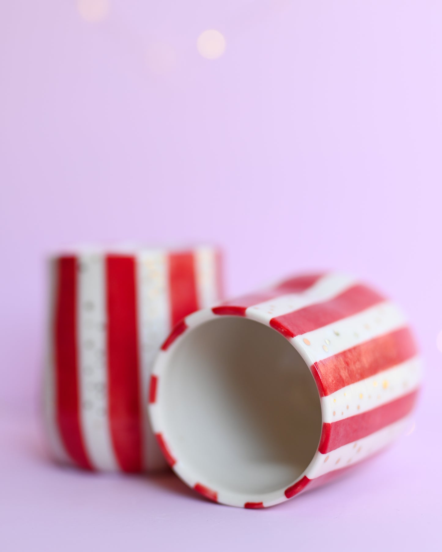 Porcelain Candy Cane Stripe Tumbler