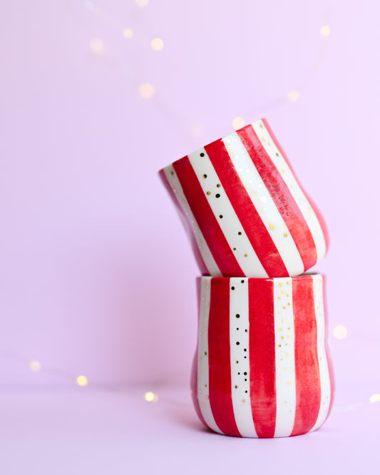 Porcelain Candy Cane Stripe Tumbler