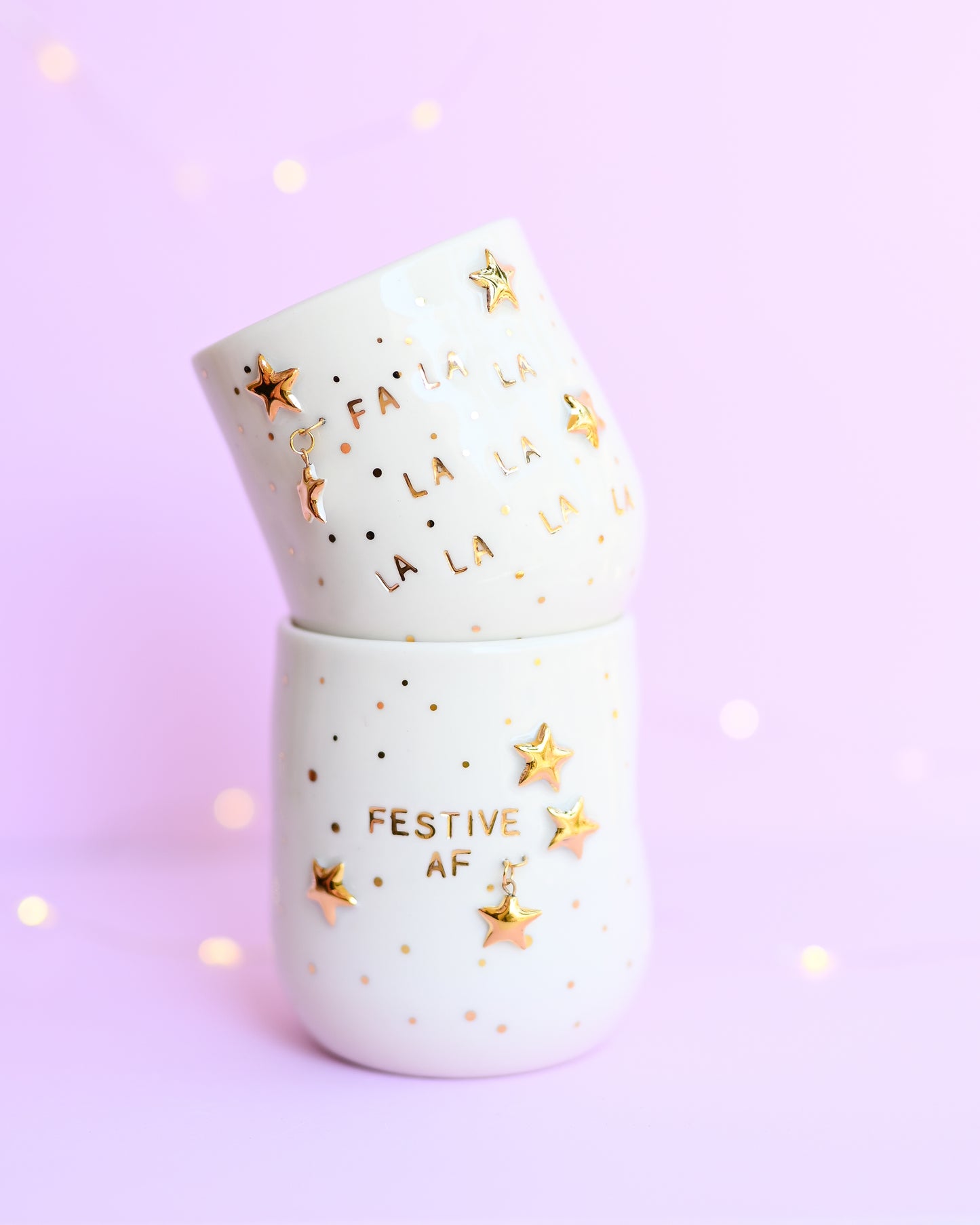 Porcelain 'FA LA LA' Tumbler