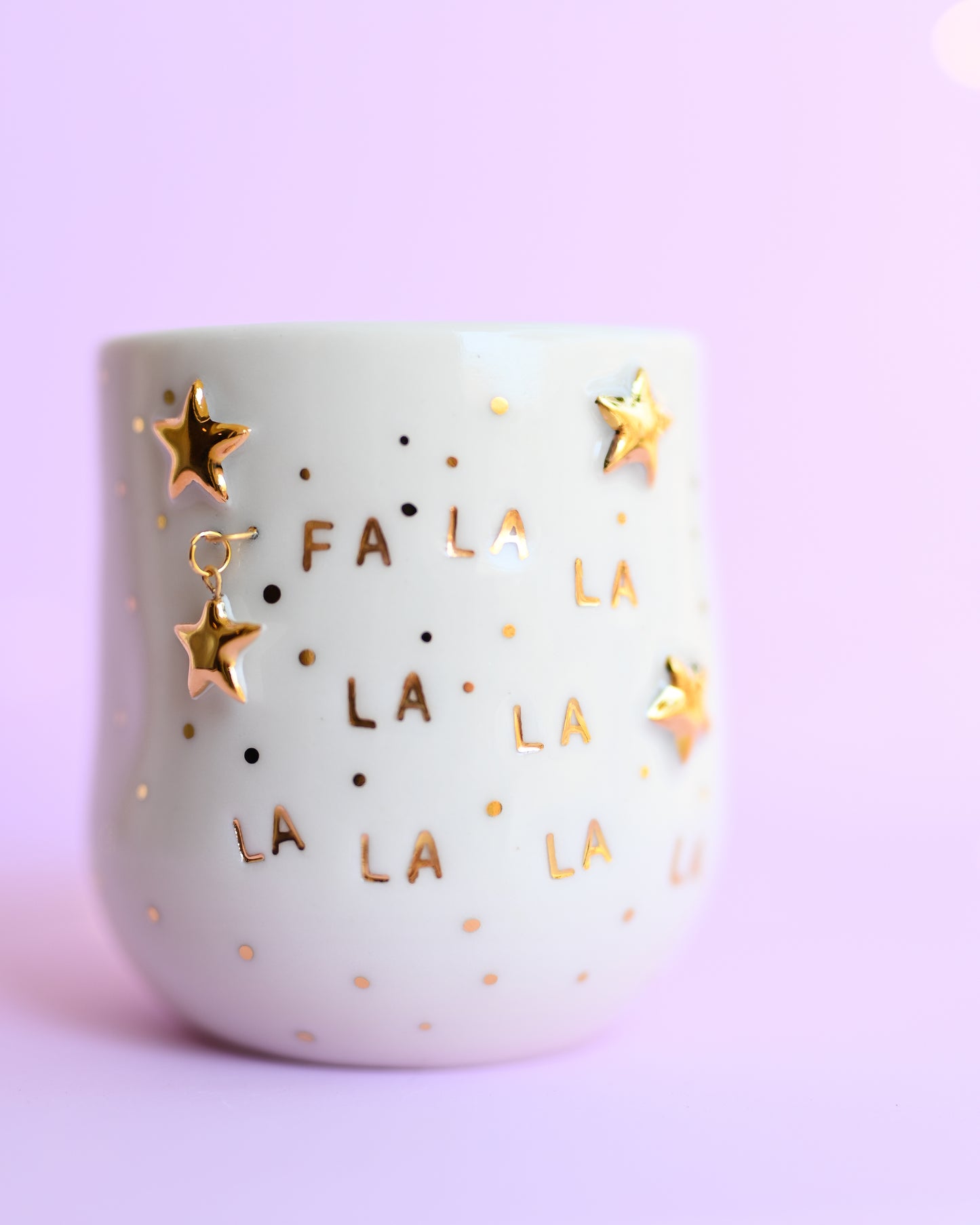 Porcelain 'FA LA LA' Tumbler