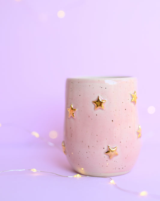 Pink Speckle Star Tumbler 1