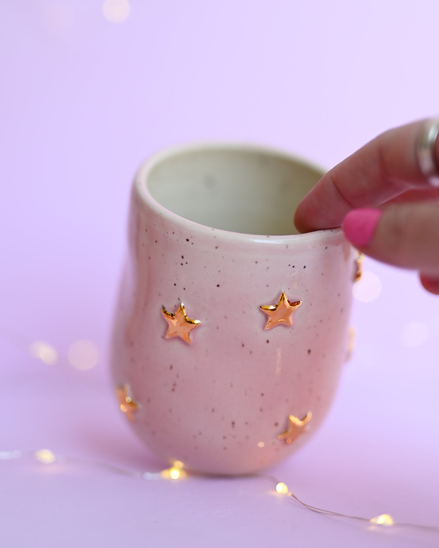 Pink Speckle Star Tumbler 1