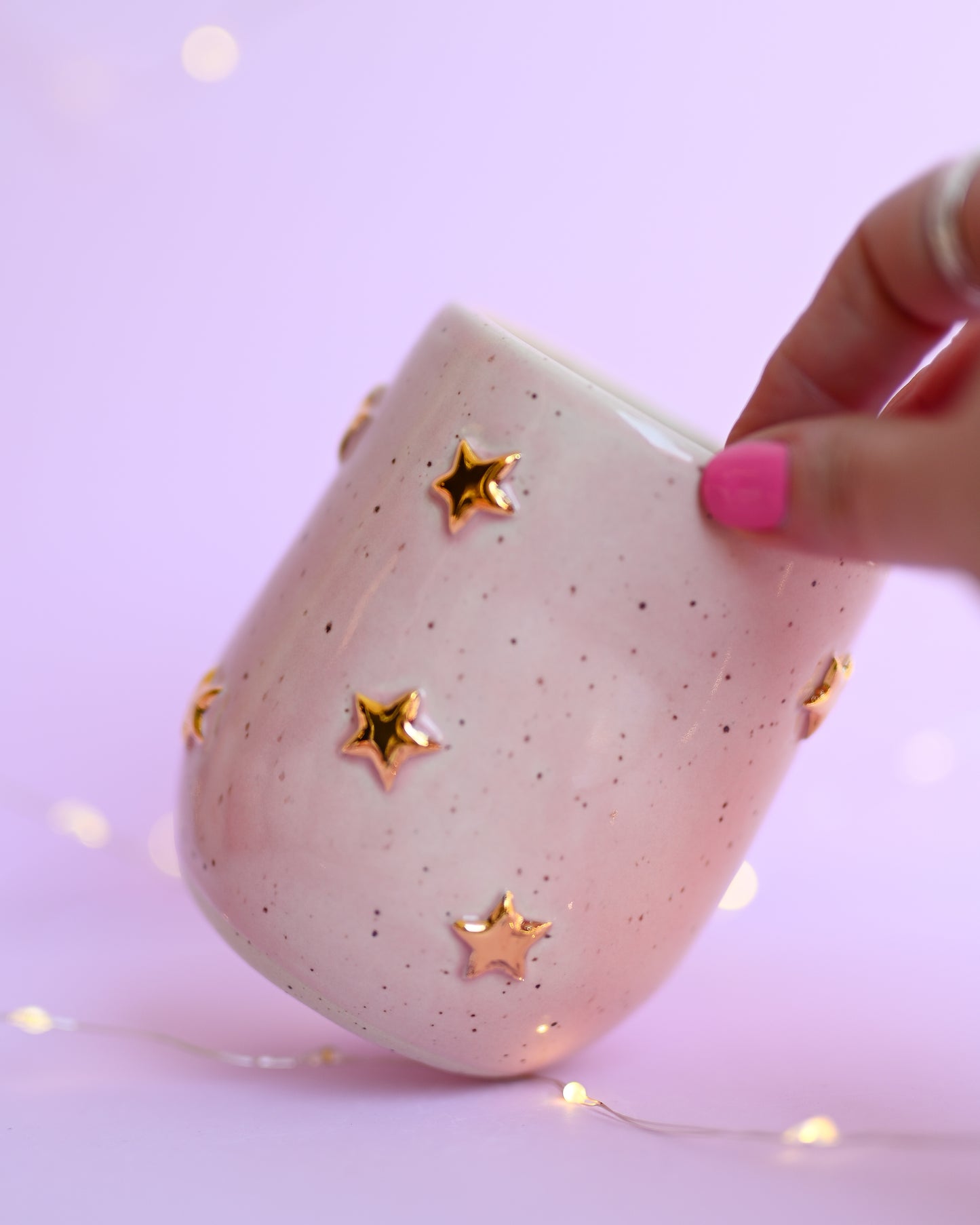 Pink Speckle Star Tumbler 1