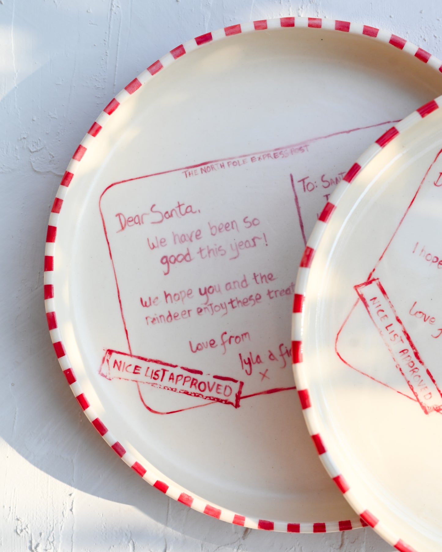 Personalised Santa Postcard Plate MADE TO ORDER