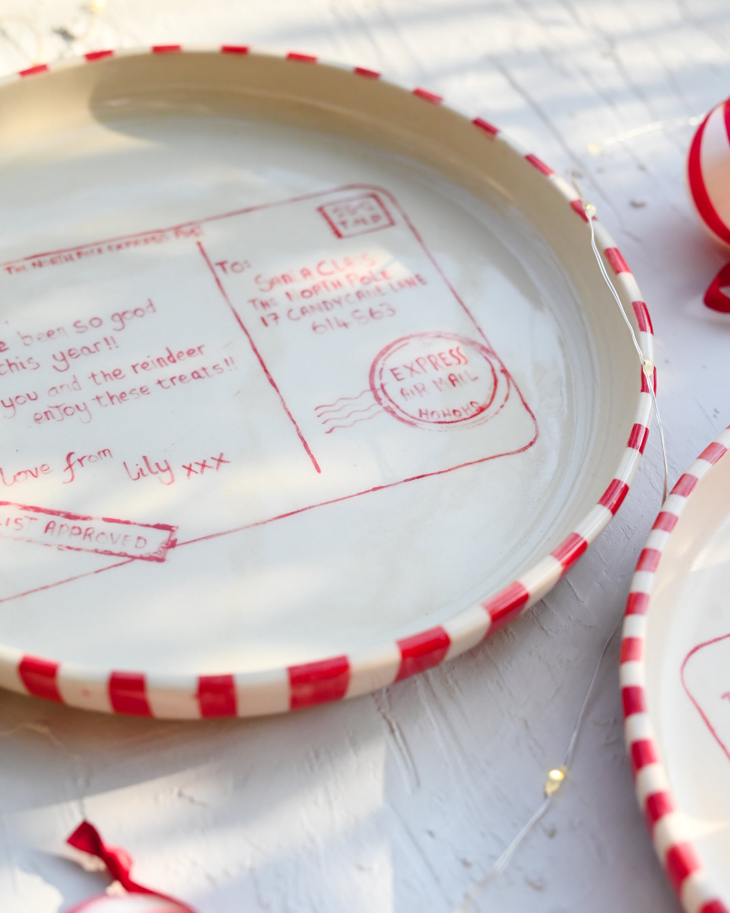 Personalised Santa Postcard Plate MADE TO ORDER