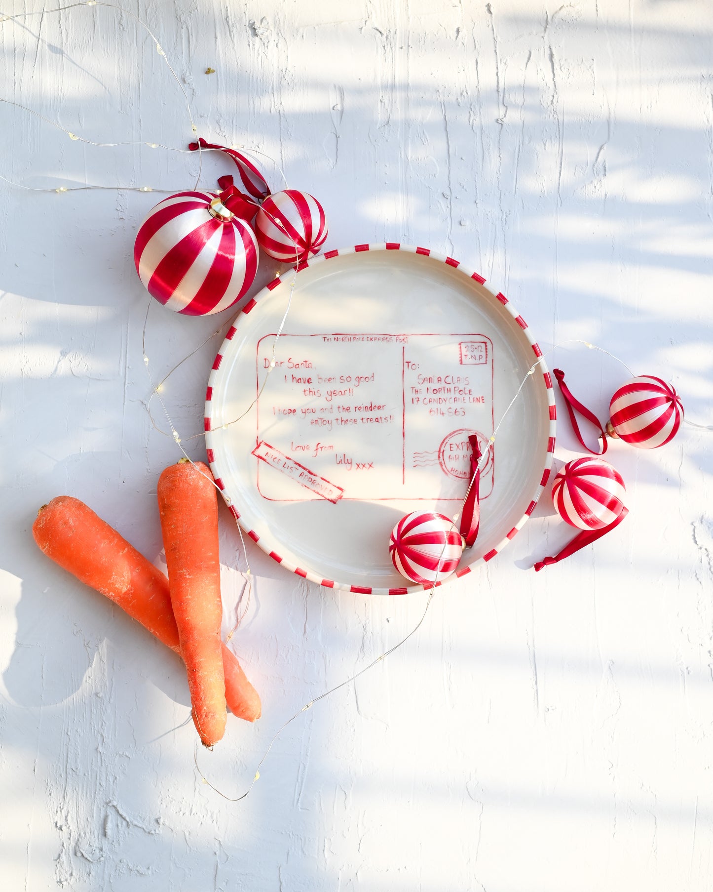 Personalised Santa Postcard Plate MADE TO ORDER