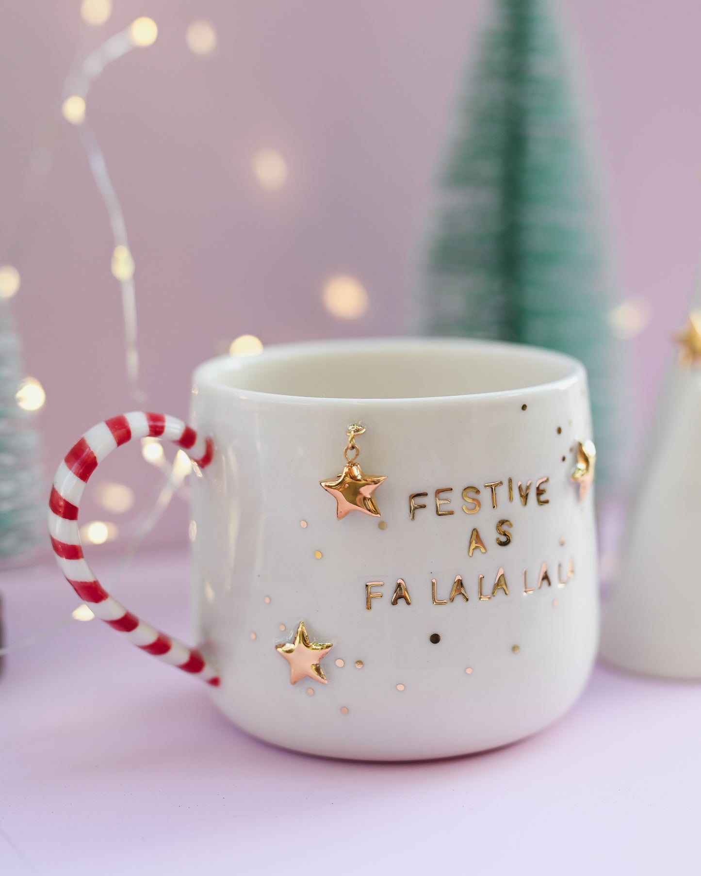 'Festive As Falalalala' Gold Festive Mug