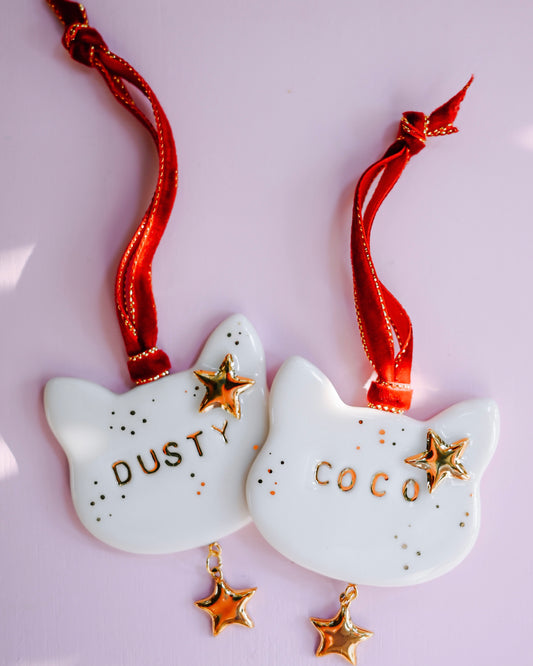 Pre-Order Custom Cat Festive Ornament
