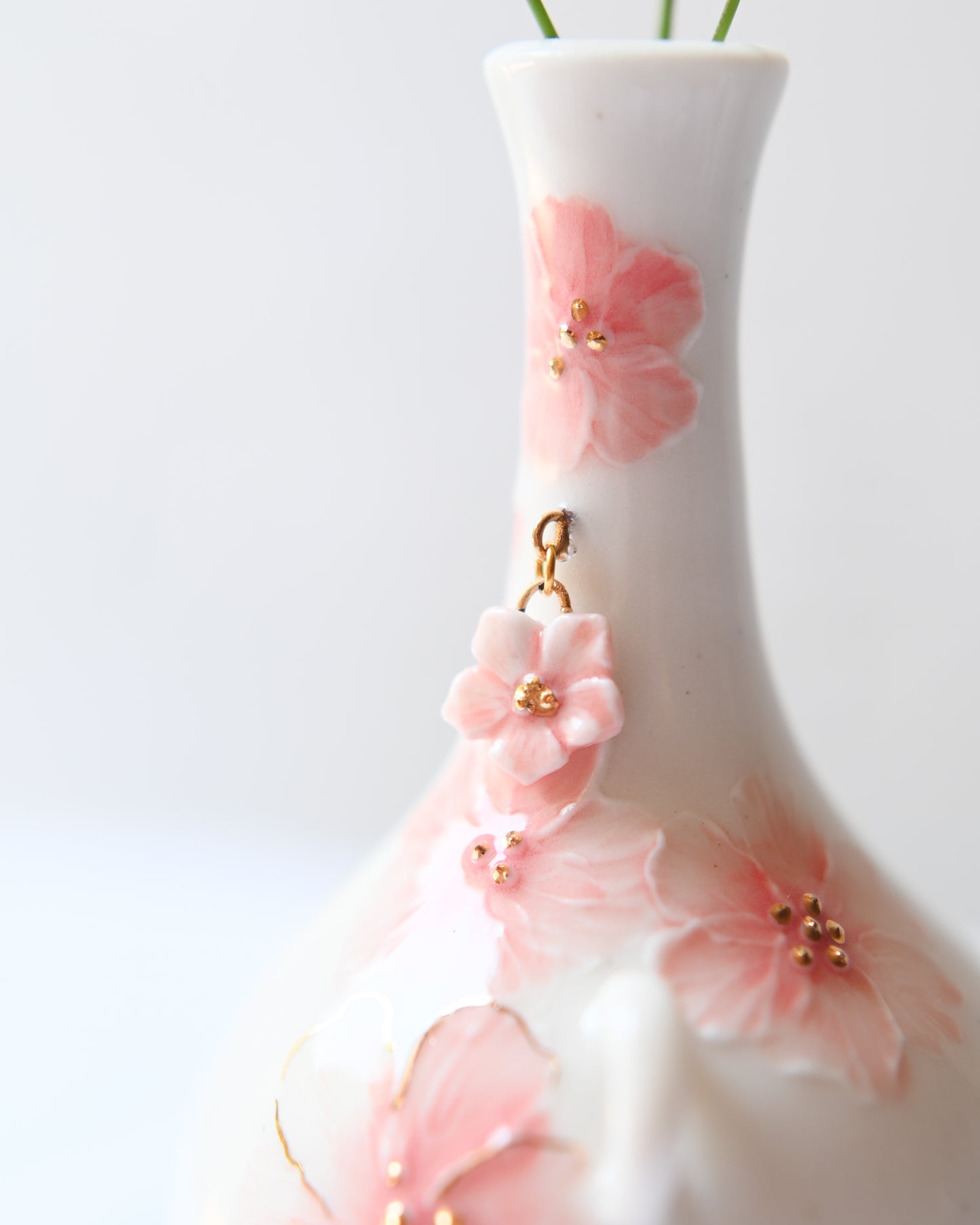 Small Floral Bud Vase with Charm