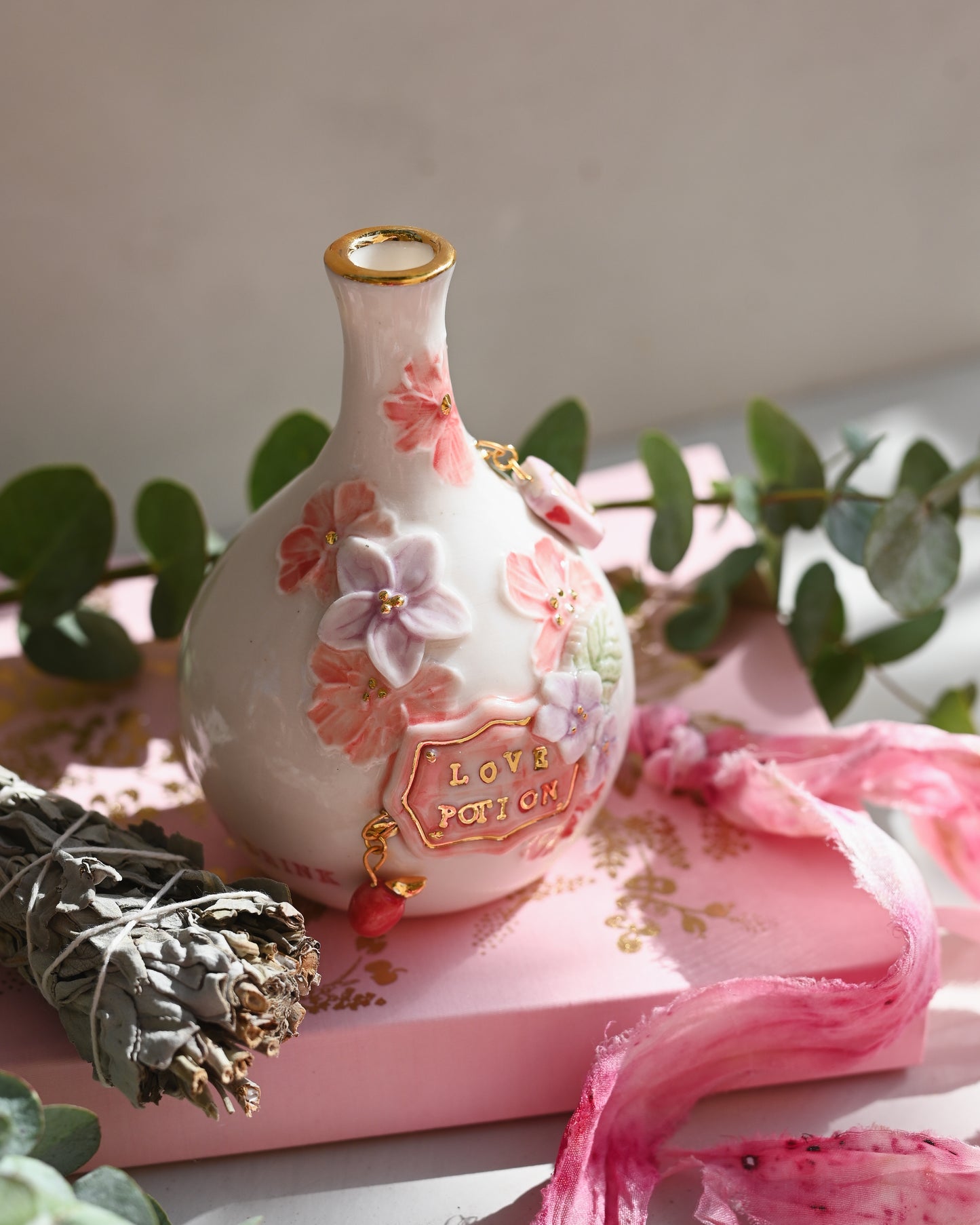 Floral 'Love Potion'' Bottle Incense Burner