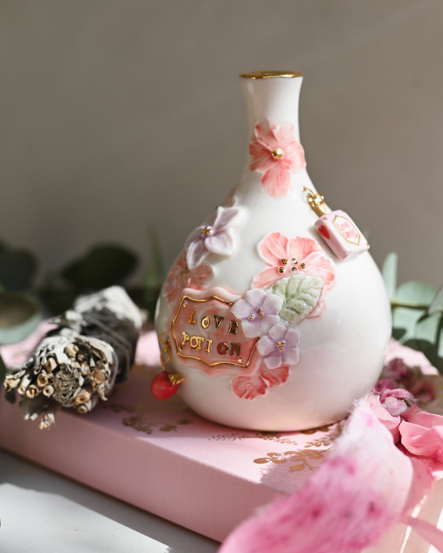 Floral 'Love Potion'' Bottle Incense Burner