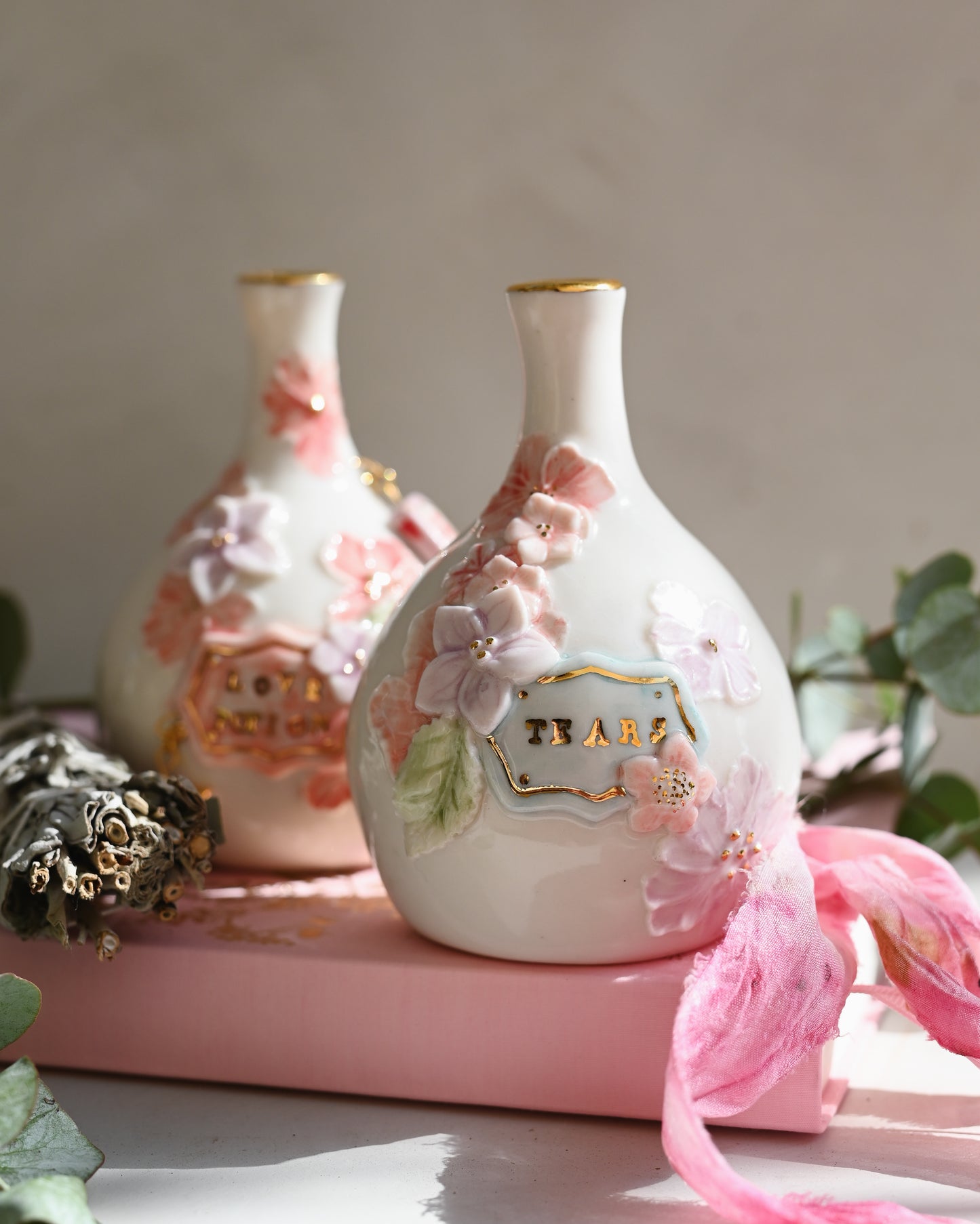 Floral 'Tears' Bottle Incense Burner