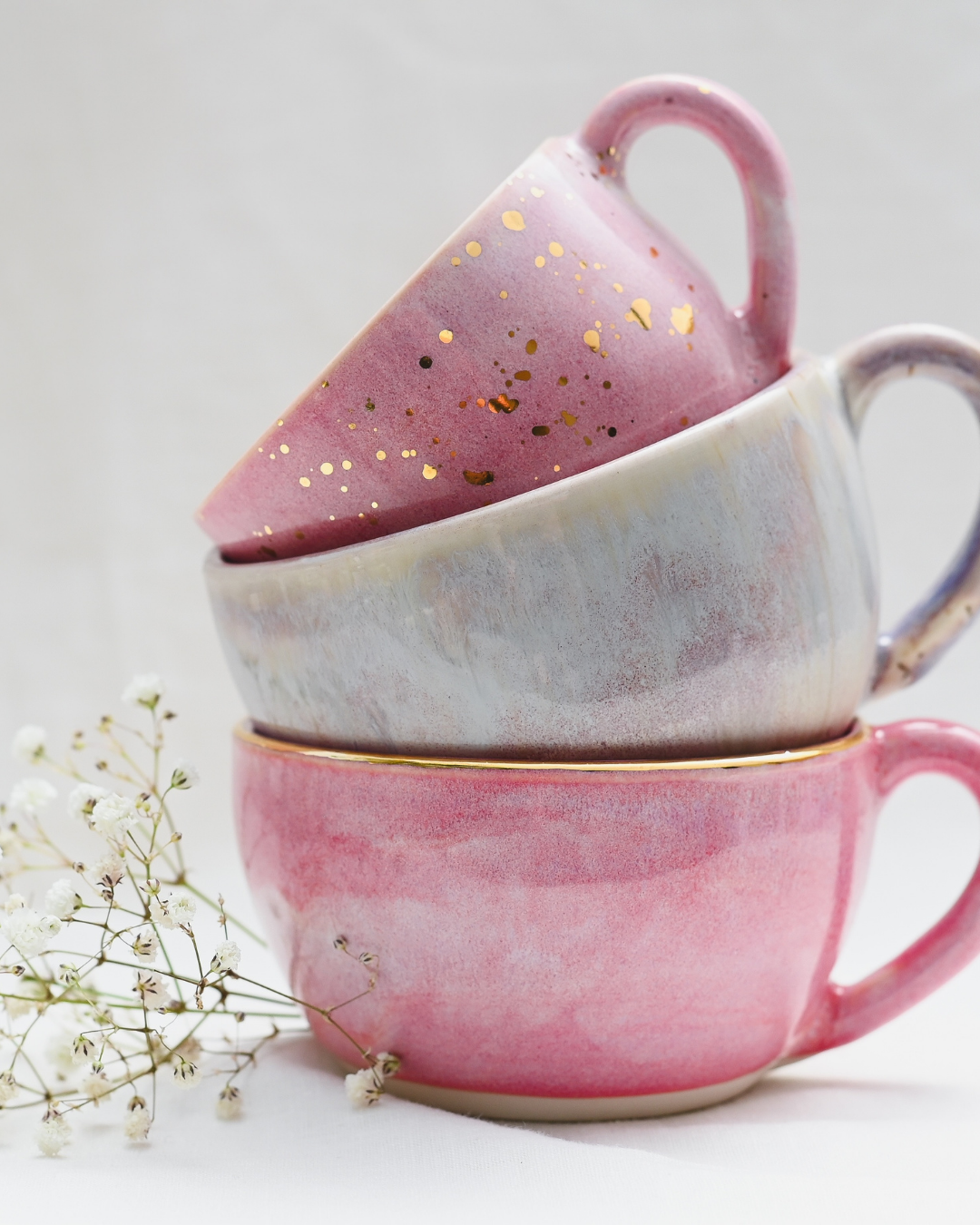 Gold Splatter Pink Cup
