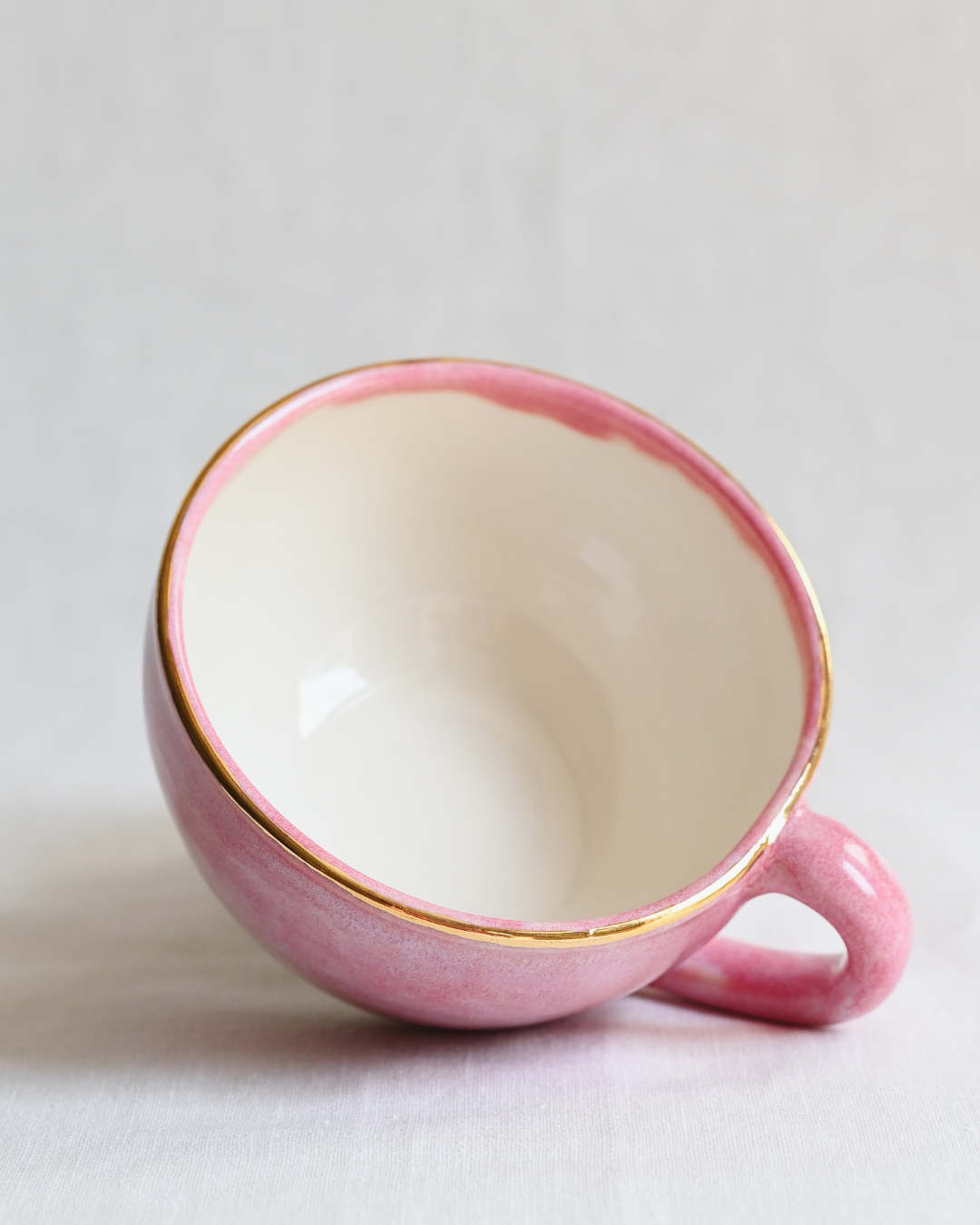 Pink & Gold Cappuccino Cup
